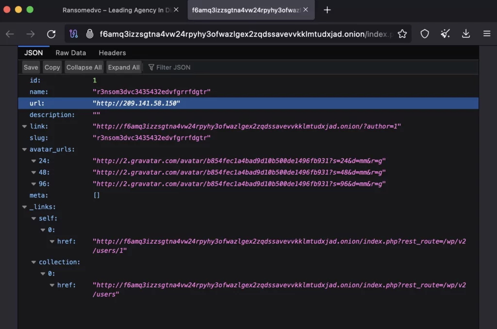 Ransomed.vc’s origin IP has been revealed. (Source: X)