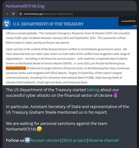 NoName’s Telegram Post