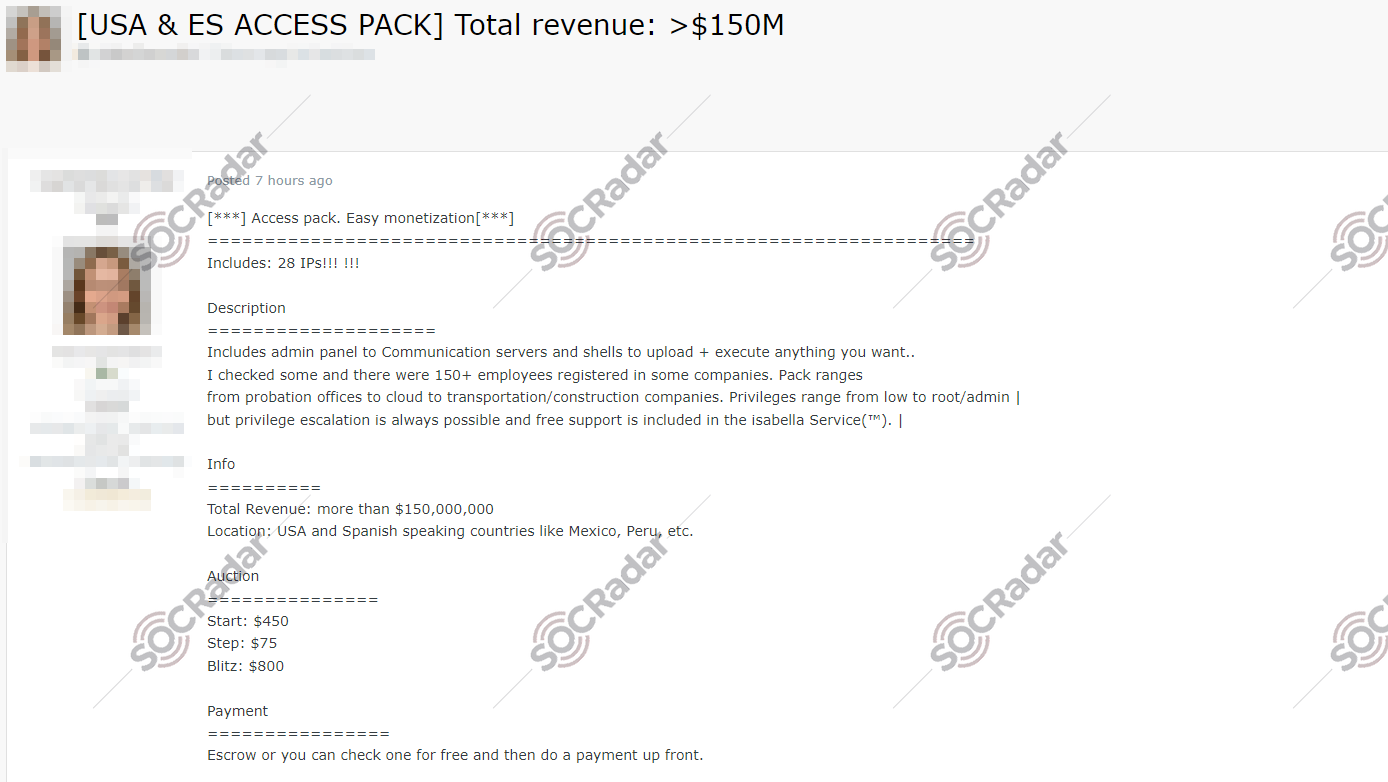 Unauthorized Network Accesses for Multiple Companies, access sales