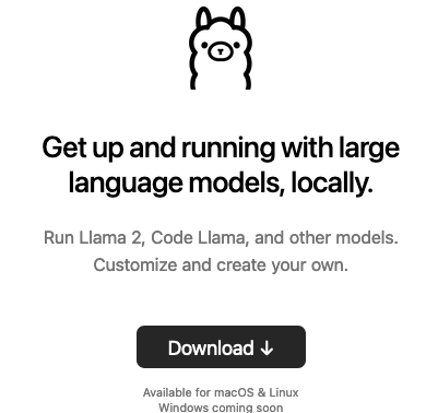 ollama allows to run LLMs in an usual computer, it is available for macOS & Linux