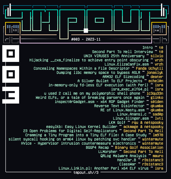 Cover photo of latest issue of tmp.0ut magazine