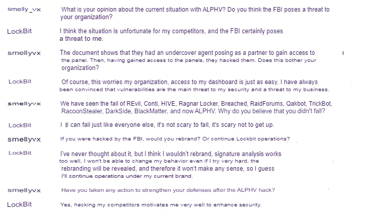 LockBit’s statements to vx-underground (X)
