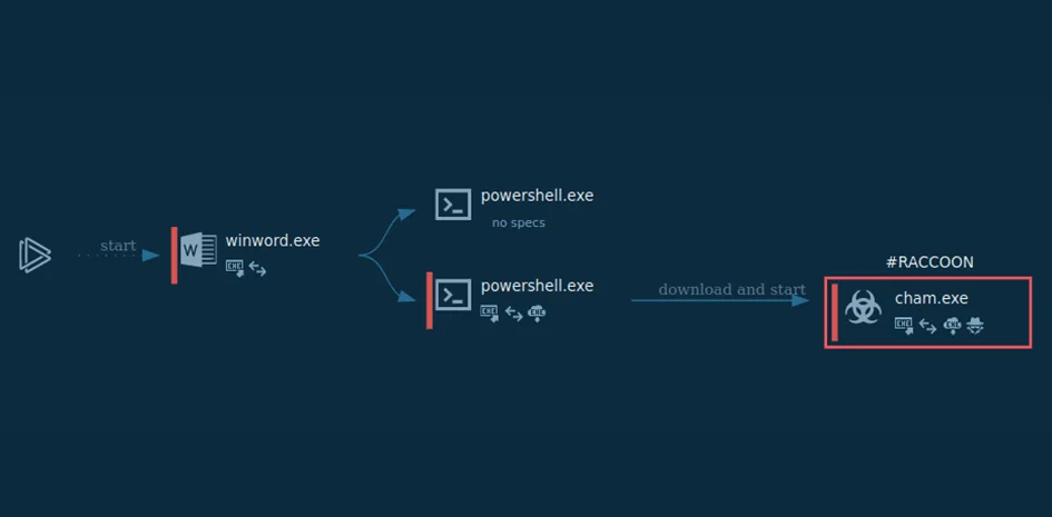 Figure 3 – Infection flow of Raccoon stealer