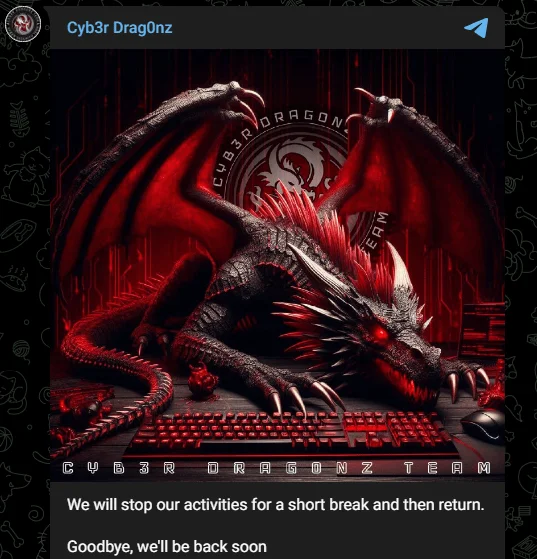 Fig. 7. threat group’s break announcement