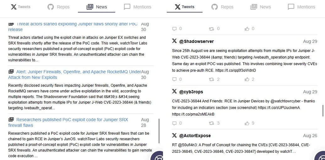 Latest news about the CVE-2023-36844 vulnerability in Juniper
