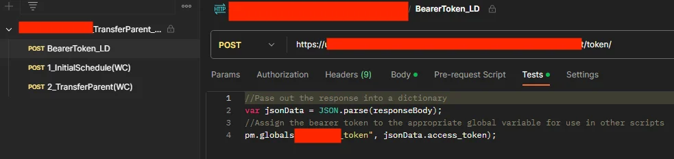 Postman API Collection Token API Request to Secure Access
