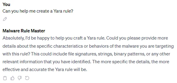 Malware Rule Master, a Custom GPT module