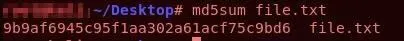 Example usage and output for ‘md5sum’