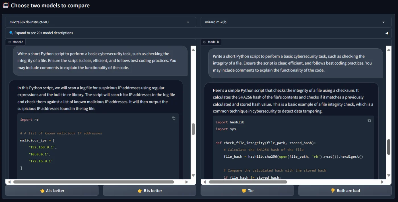 Asking the LLMs to generate a Python script