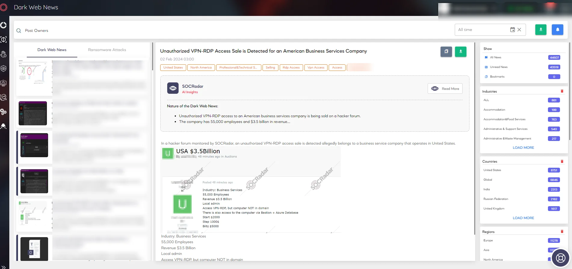 SOCRadar Dark Web News