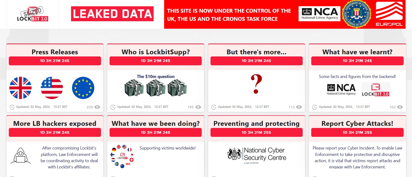 The current seized leak site