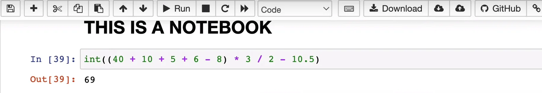 An example of a Jupyter Notebook format