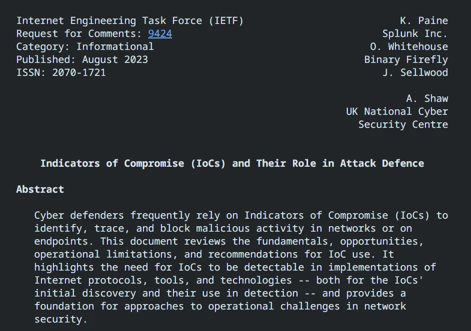 RFC 9424, published in August 2023