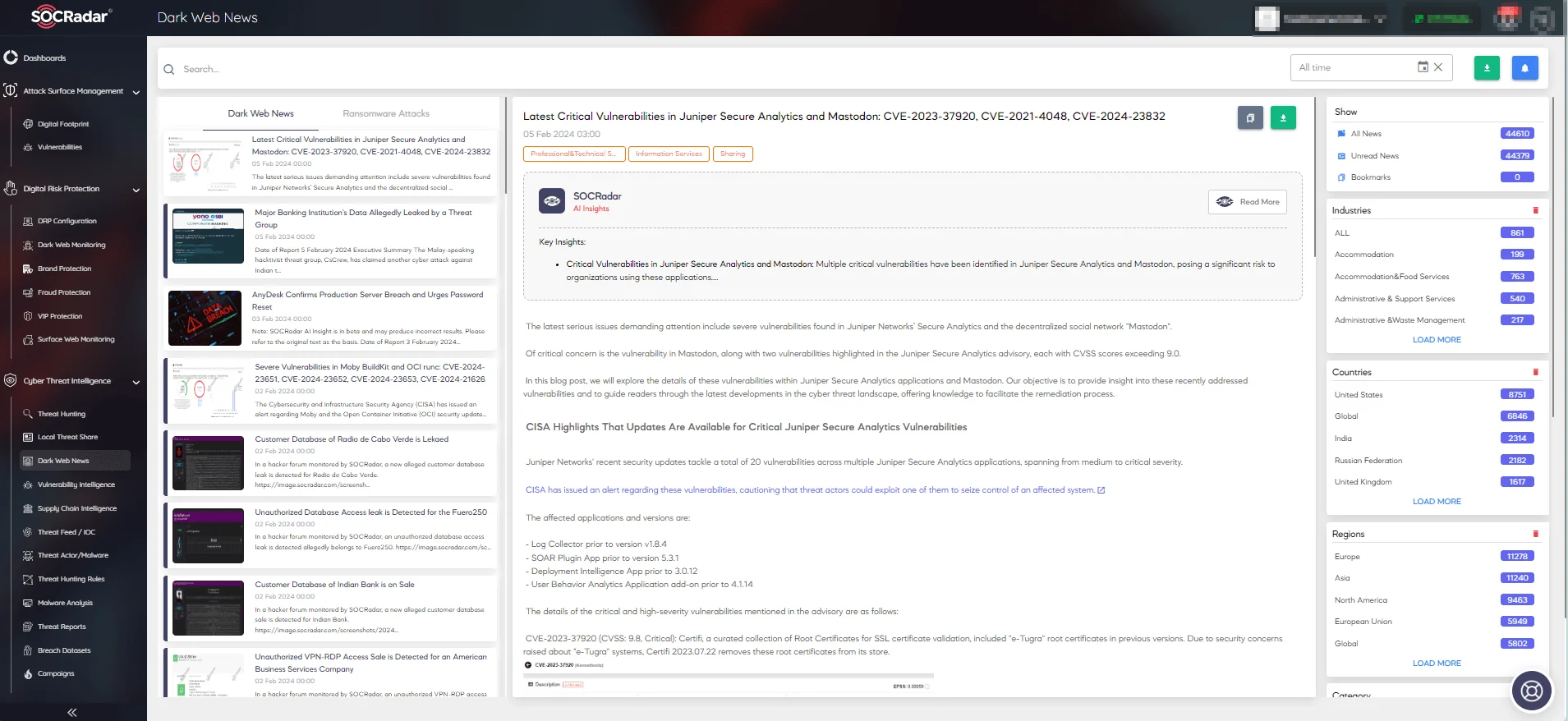 SOCRadar Dark Web News