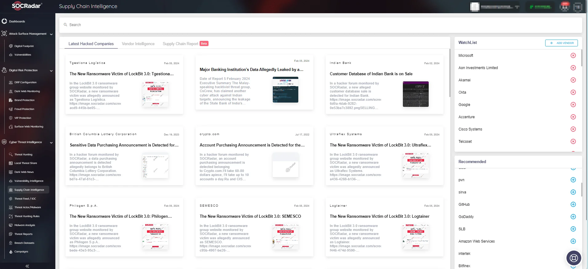 SOCRadar’s Supply Chain Intelligence
