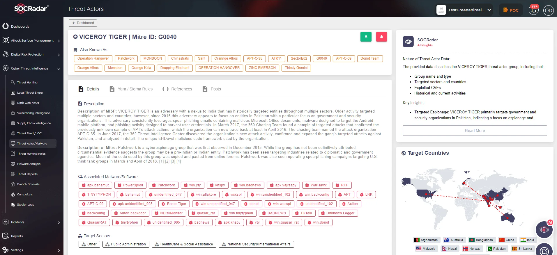 SOCRadar Threat Actor Page