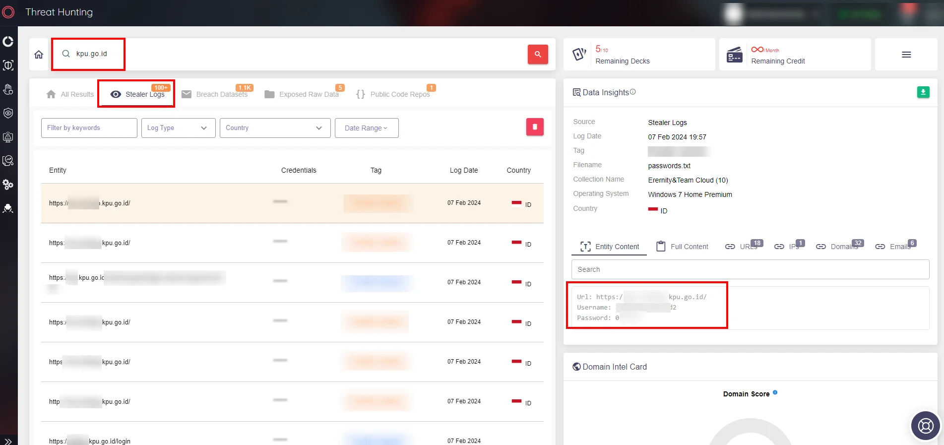 SOCRadar, Threat Hunting, Stealer Logs.