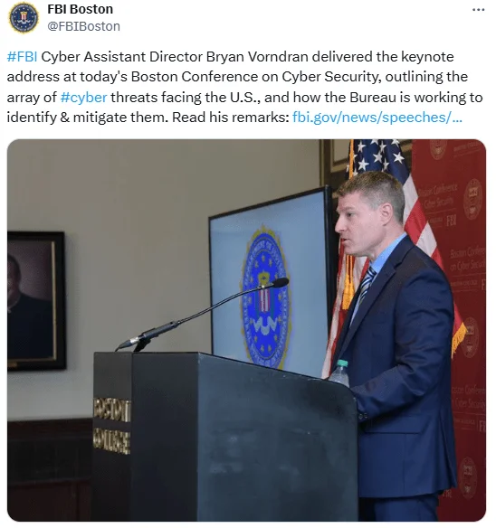 Tweet by FBI Boston (X)