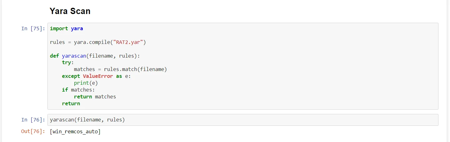Checking for YARA rules in files