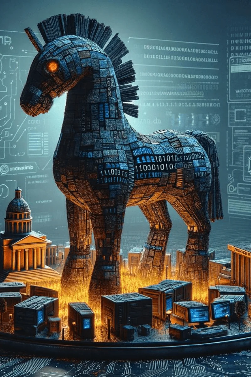 An AI illustration of the CHAVECLOAK campaign