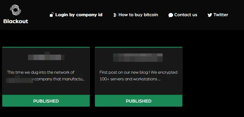 Blackout’s dark web platform