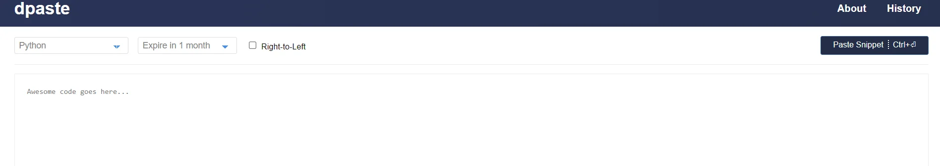 dpaste’s main page