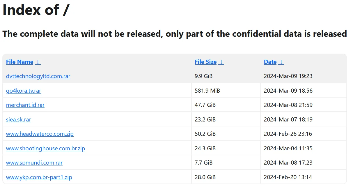 The RansomHub group also hosts sample data from victims from whom it could not receive payment, available for download on its website.