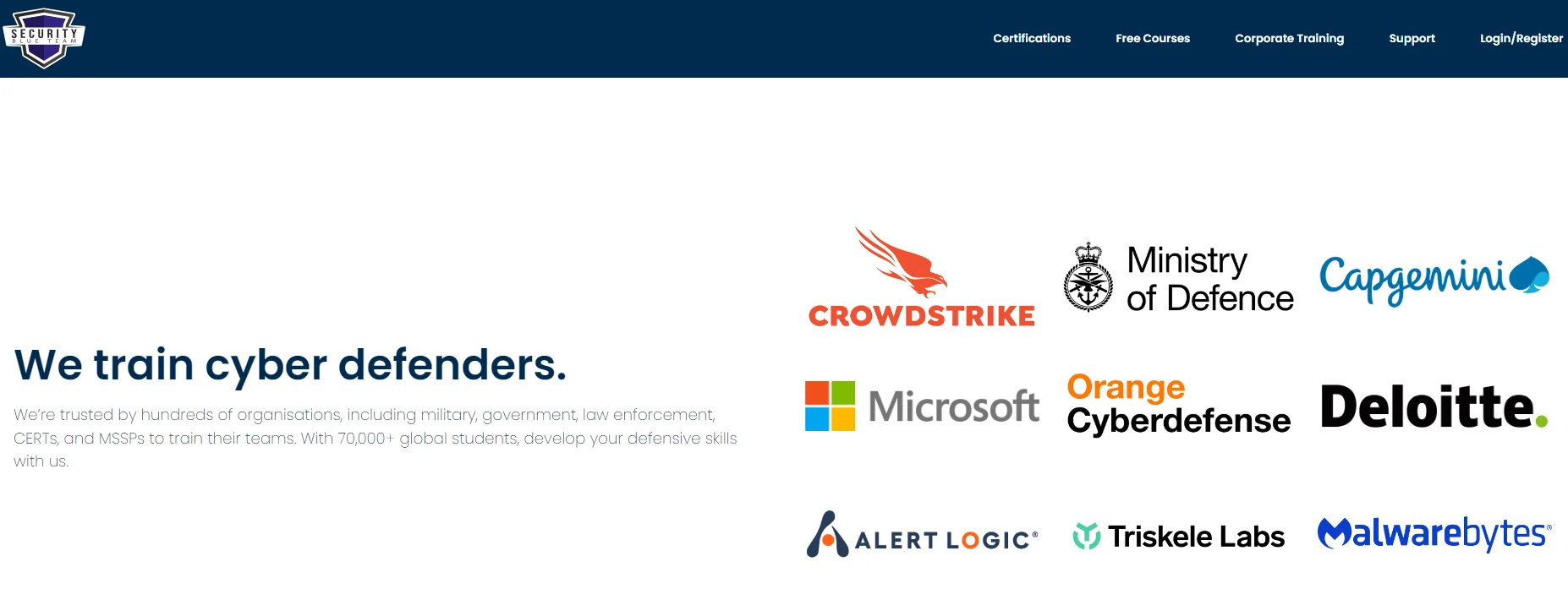 Security Blue Team main page