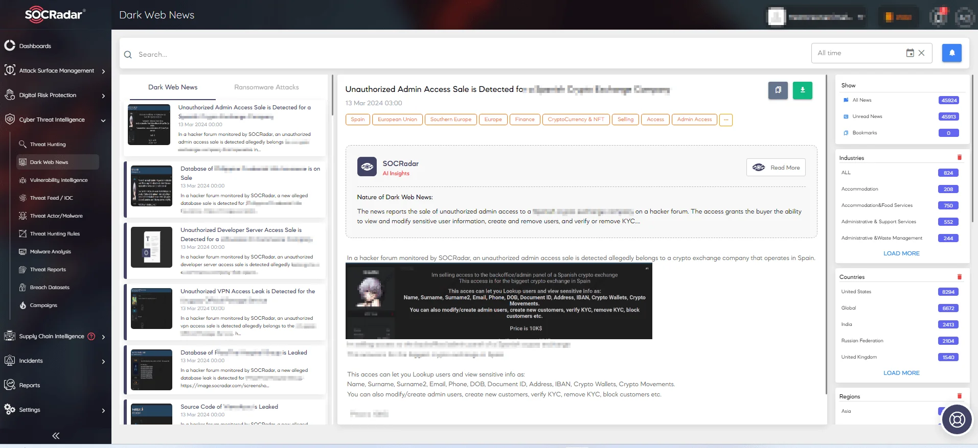SOCRadar Dark Web News