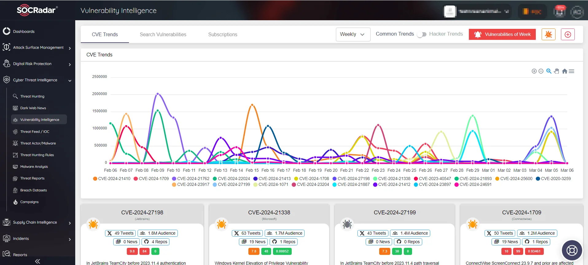 SOCRadar Vulnerability Intelligence module