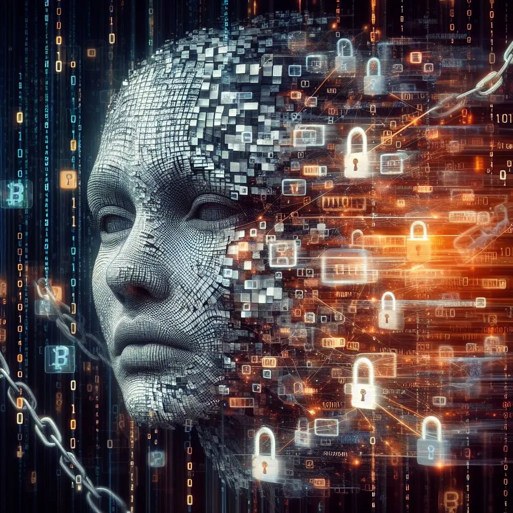 Ai illustration of Blockchain in deepfakes