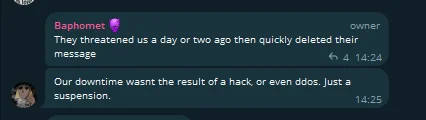 BreachForums administrator replies