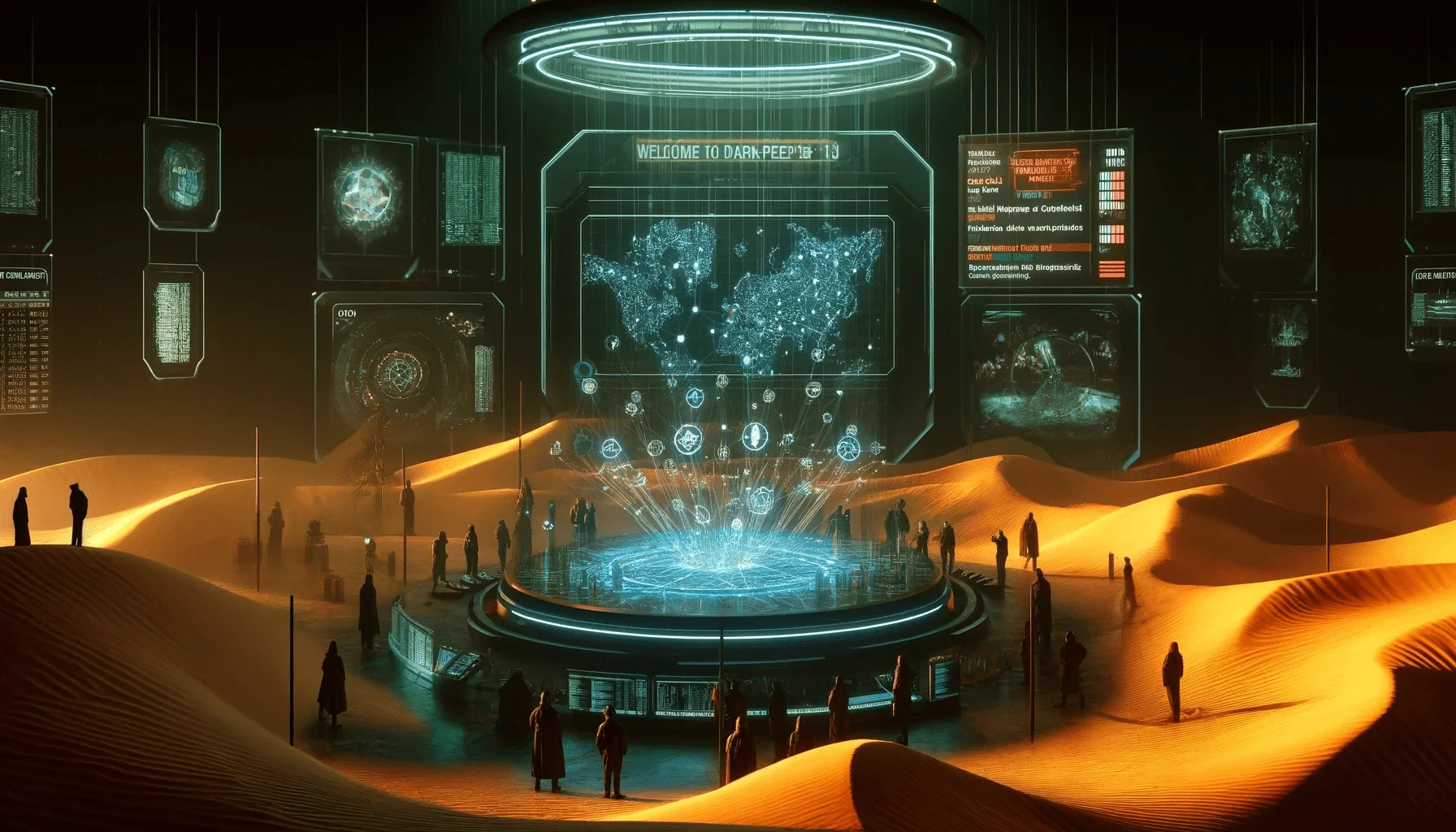 The visual representation of SOCRadar acts as a guiding compass, simplifying the treacherous journey through the deserts of the dark web. Generated by OpenAI’s DALL-E