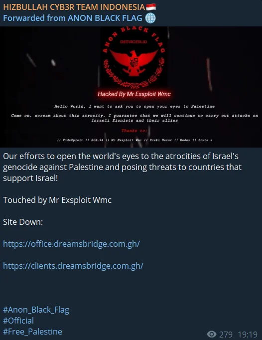 On Telegram channels, many self-claiming Hezbollah affiliated hacker groups also carry out various cyber attacks