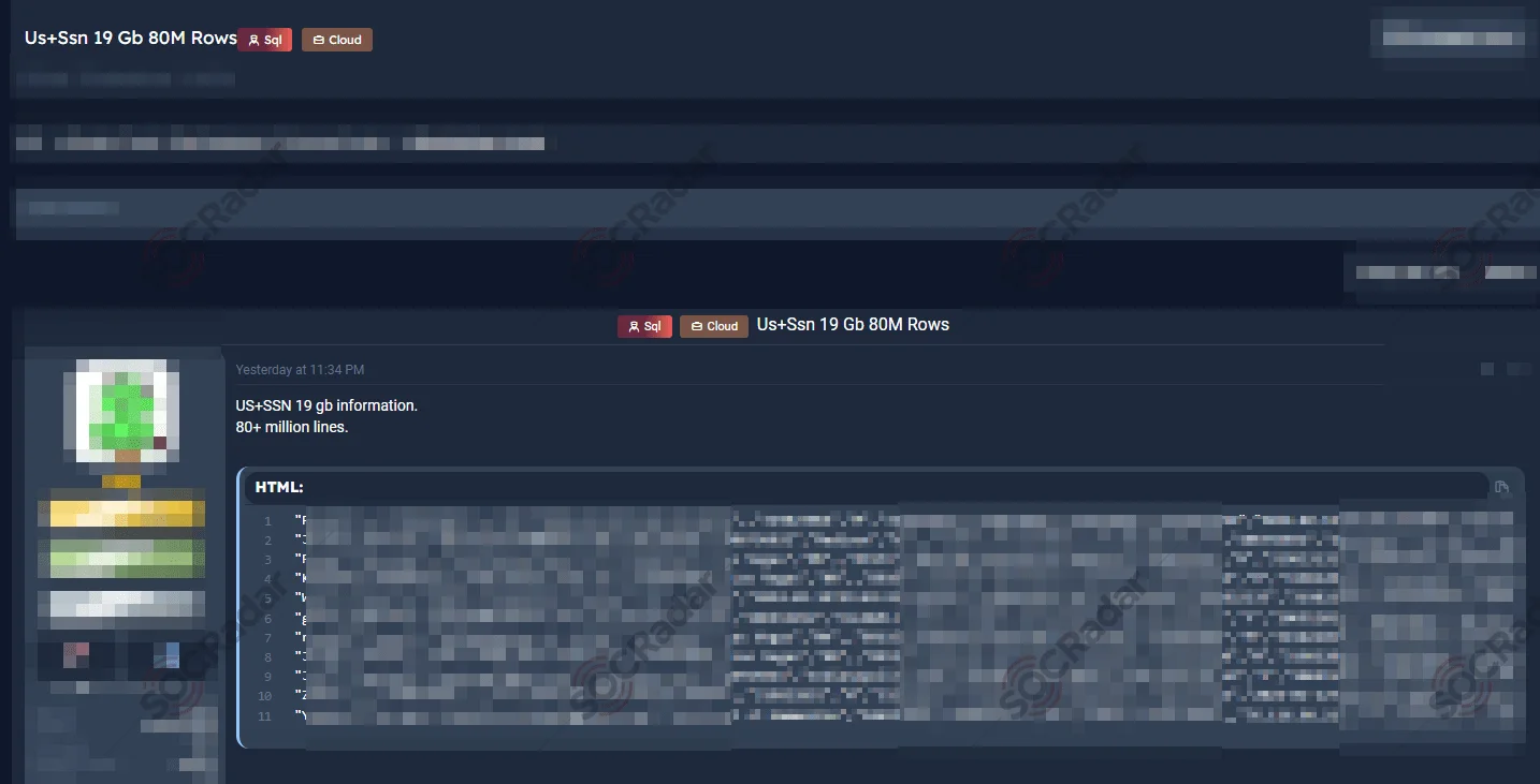 Alleged documents published in a hacker forum