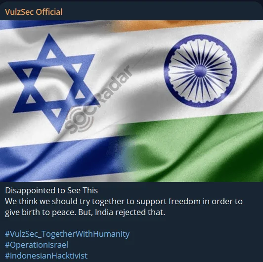 Announcement from a threat actor’s Telegram channel monitored by SOCRadar