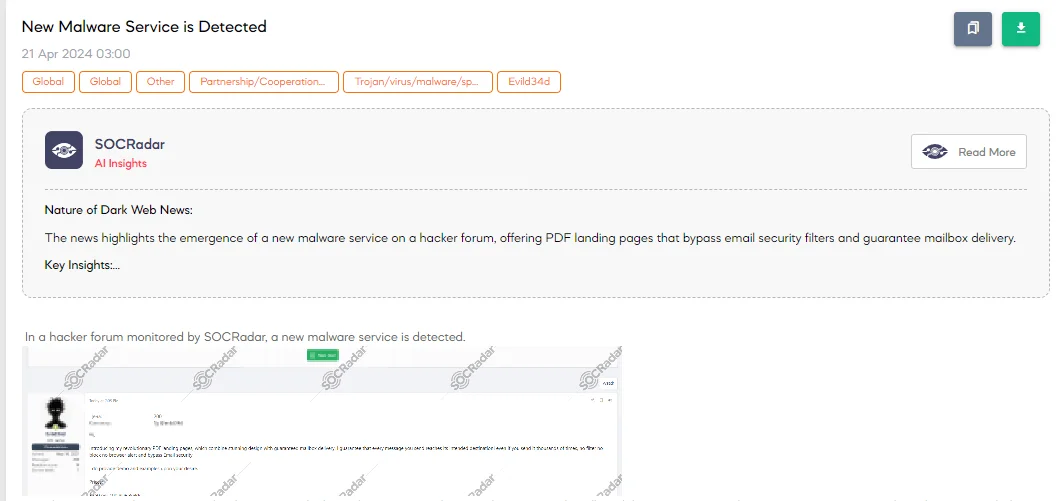 New Malware Service is Detected
