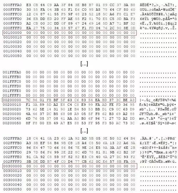 Partial content of a file encrypted by PLAY (Source: SentinelOne)