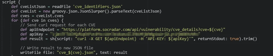 Integrating the script for successive API requests into the Jenkins pipeline