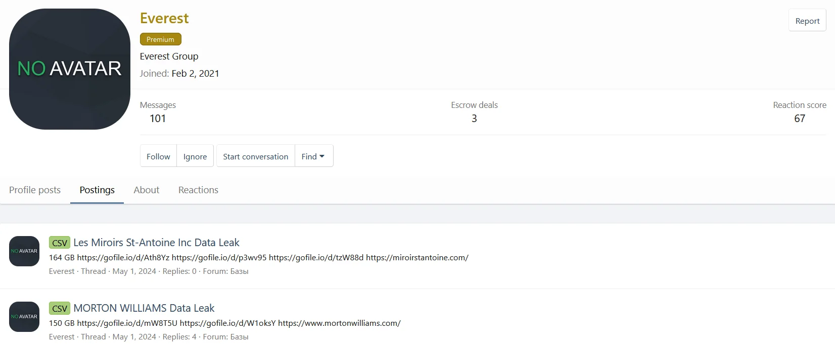 Everest Ransomware is still active on XSS