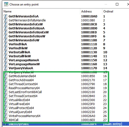 Additional exported functions