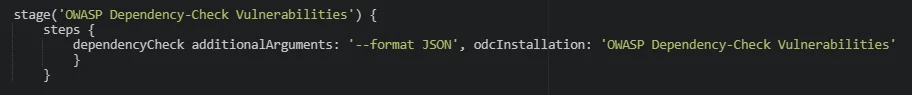 Invoking OWASP's Dependency Check within a Jenkins pipeline stage