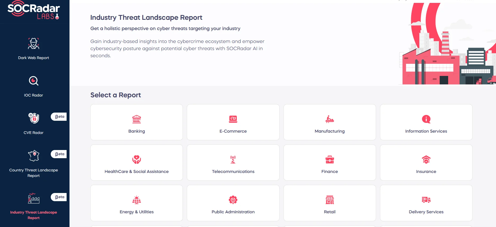 Industry Threat Landscape Report on SOCRadar Labs