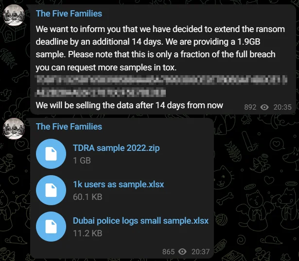 Threat actors have leaked sample data from the alleged UAE breach