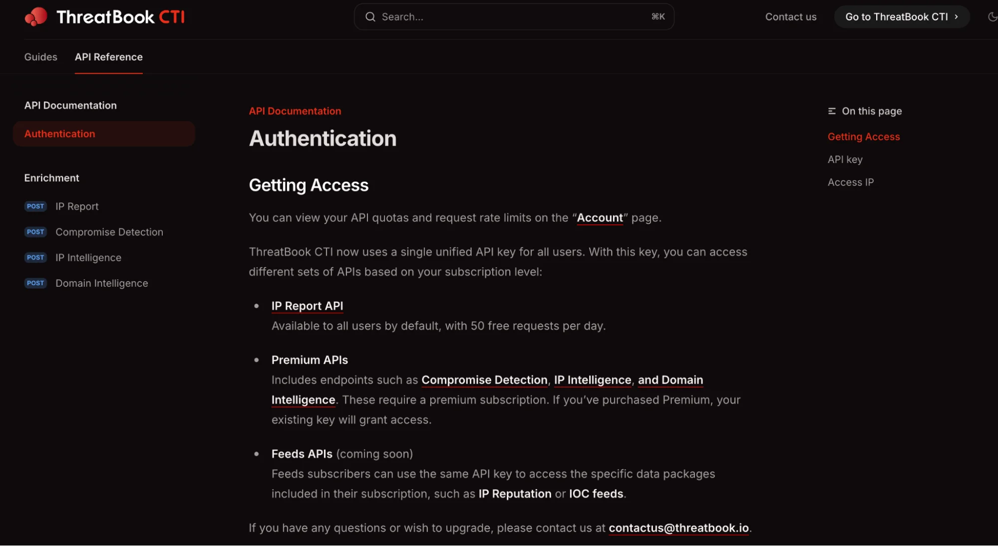 ThreatBook’s Community API only has IP Report function