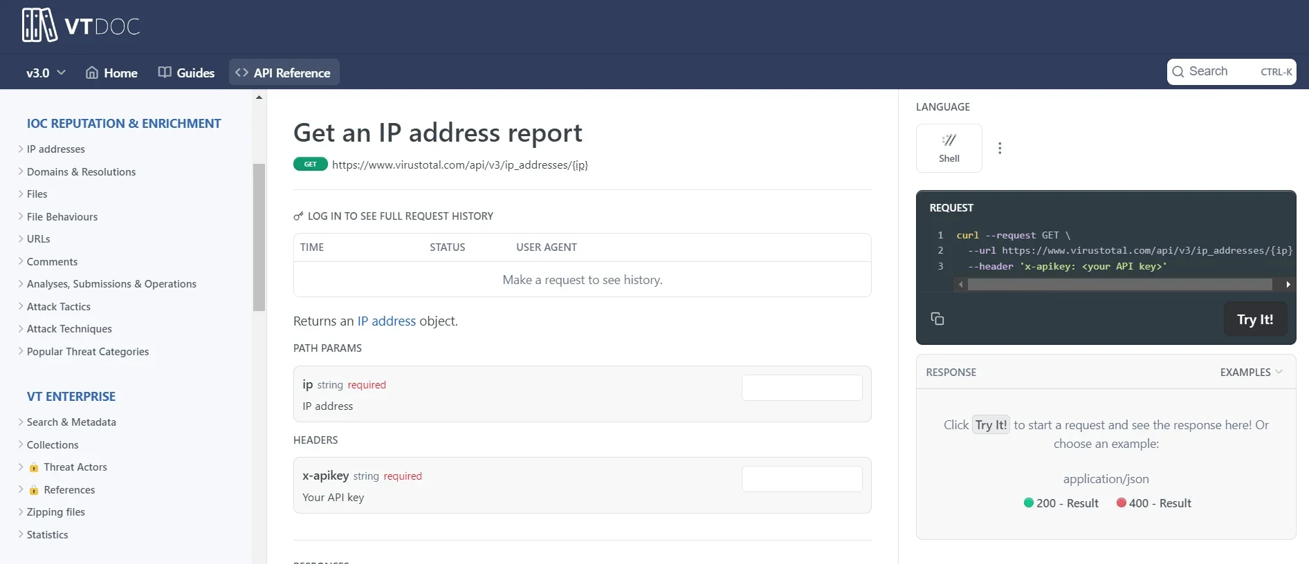 VirusTotal has a very detailed documentation for its API