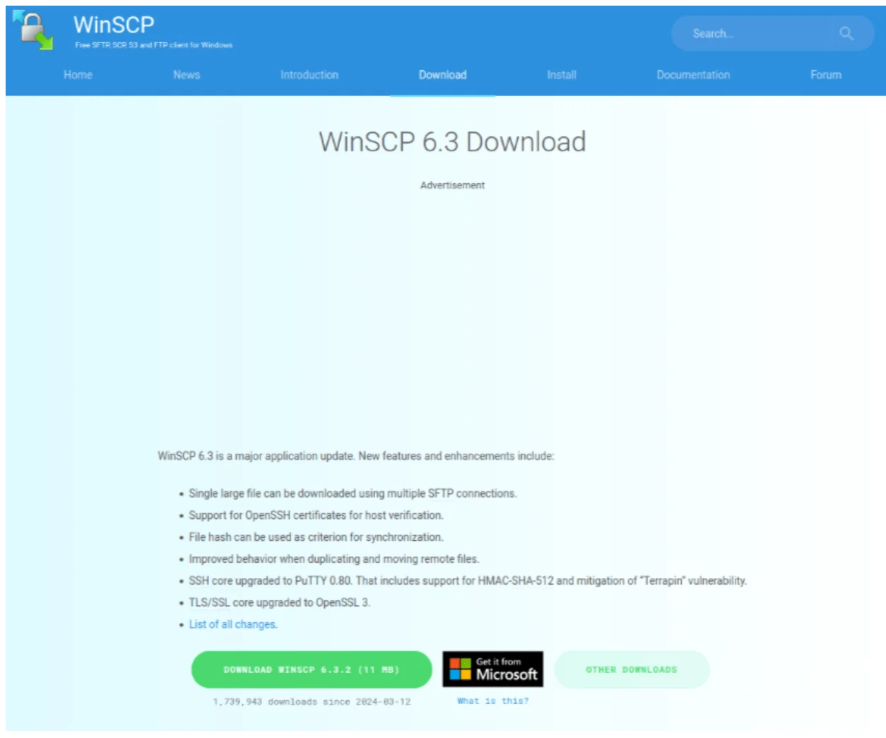 A cloned WinSCP website.