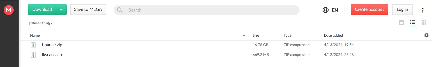 Uploaded files of a victim in a file sharing website