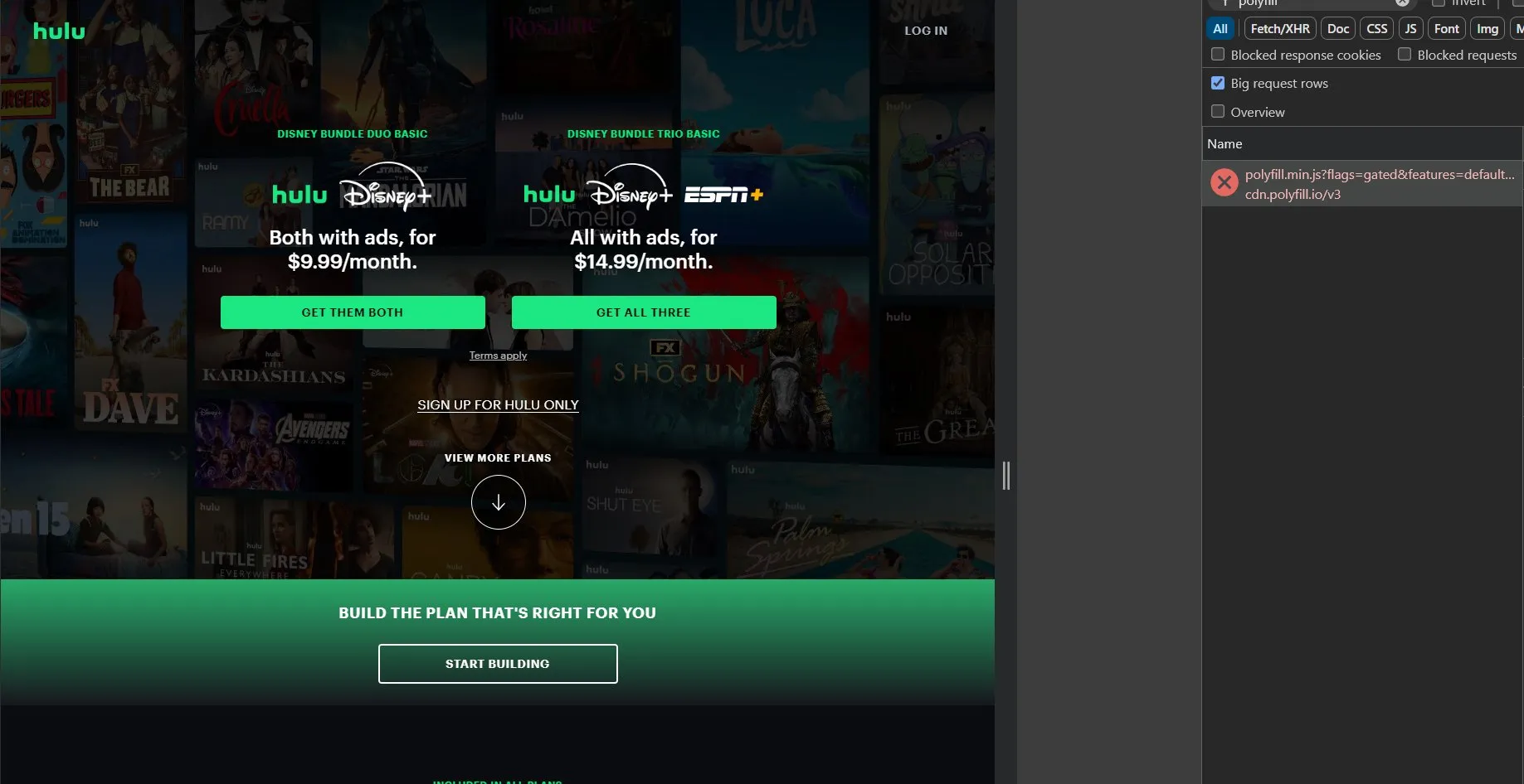A researcher tweeted about Namecheap's critical action against the Polyfill.io domain, highlighting the change on Hulu.com (Source: X)