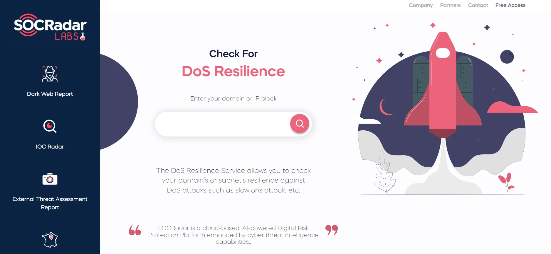 SOCRadar Labs has free DoS Resilience tool